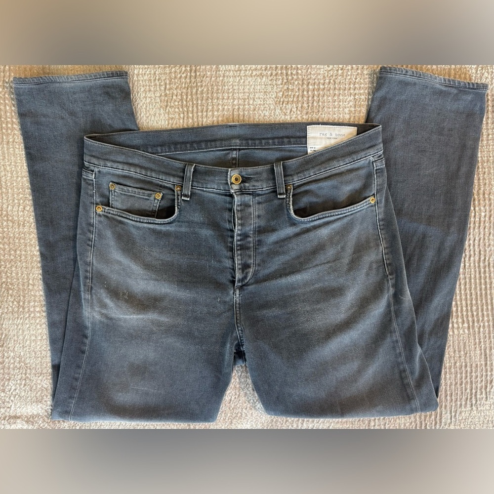 Rag & Bone Fit 2 Slim Jeans 38x31 Gray Wash Premium Denim